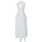 Halter Elegant Large Swing Skirt Dress Women's Clothing