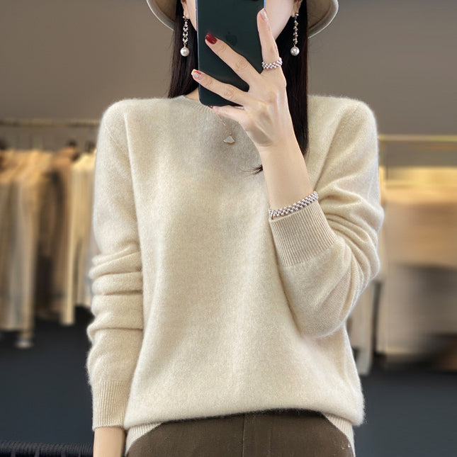 Women's Round Neck Sweater Loose Knitted Bottoming Sweater