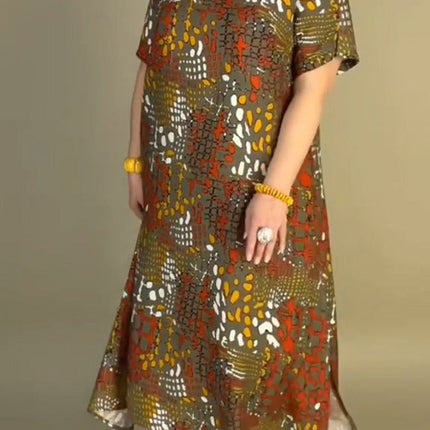 Plus Size Women's Printed Dress