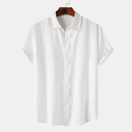 Teenagers Solid Color Short-sleeved Lapel Shirt Top
