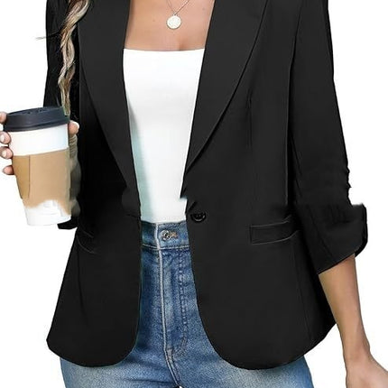 Solid Color Lightweight Slim Suit Jacket