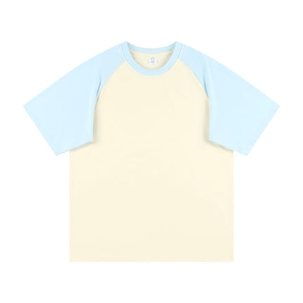 Summer 230g Contrast Color Raglan Sleeve T-shirt Men