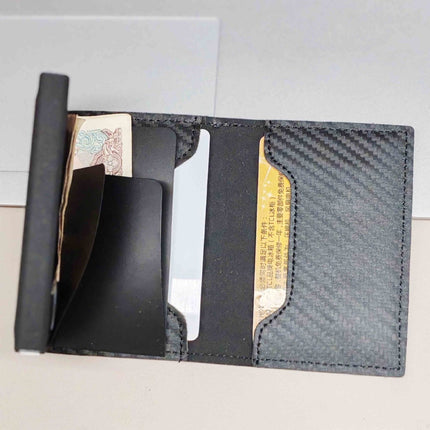First Layer Cowhide Tri Fold Card Holder Large Capacity