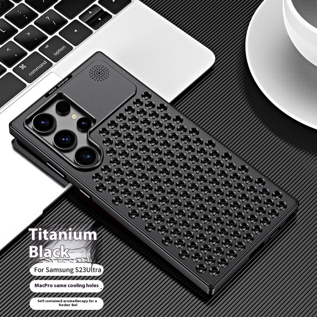 Spring Fastener Magnetic Suction Aluminum Alloy Heat Dissipation S24ultra Phone Case