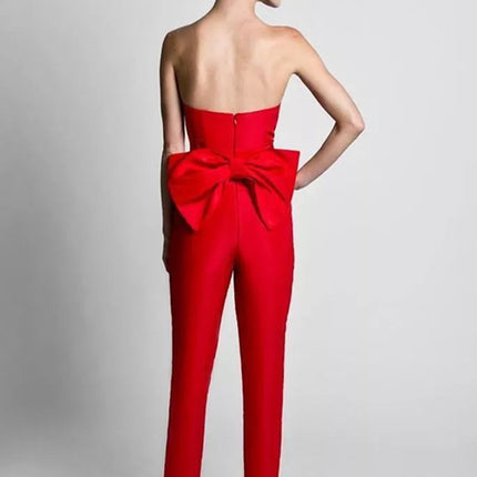 Red Jumpsuit Evening Dresses With