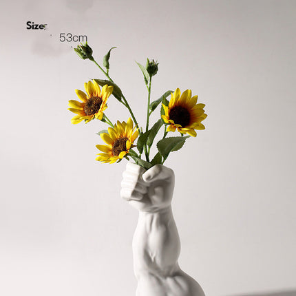 Body Art Vase Plating Ceramic Silver Floral Home Decoration Decoration