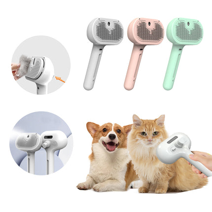 Pet Comb Self Cleaning Pets Brush For Dogs Grooming Tools Dematting Comb Built-in Mist Humidifier Pet Products