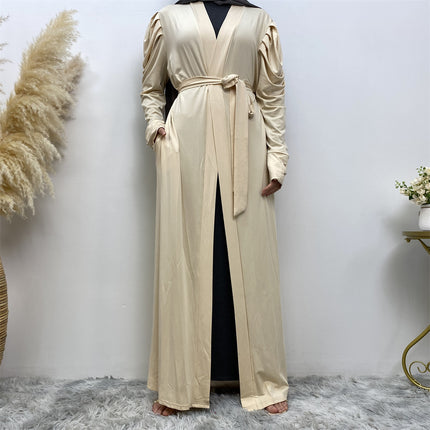 Women's Fashion Simple Solid Color Muslim Cardigan