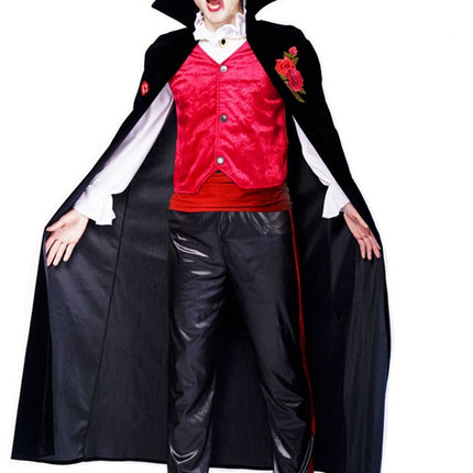 Couple's Halloween Rose Embroidery Vampire Stage Performance Party Costume
