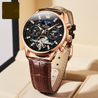 Brown Leather Rose Shell Black