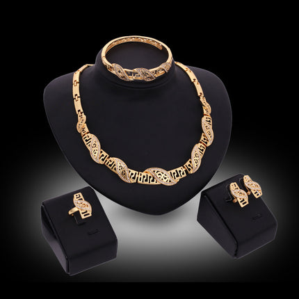 Four-piece Set Of New Hot Style Earrings Bracelets And Rings