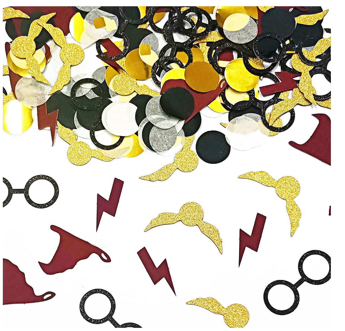 Party Decoration Paper Scrap Witch Hat Golden Wings Lightning Decoration