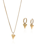 Lxalry 18K Gold Plated Stainless Steel Heart Mirror Jewelry Set  Hypoallergenic Skin Safe Necklace   Earrings For Daily Evening Wear Never Fade Handmade Luxury Gift For Her