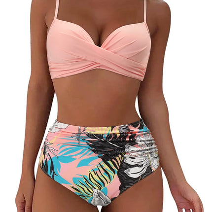 Printed Two-piece Push-up Bikini High Waist Swimsuit