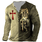 European And American Digital Printing Men's Long-sleeved Medieval T-shirt
