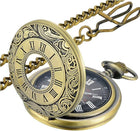 Quartz Pocket Watch Retro Roman Style Hollow-out