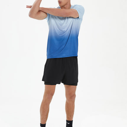 Sports Short Sleeve Men's Quick-drying Elastic Breathable Wicking Round Neck Muscle