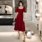 Wine red medium long