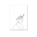 Abstract Botanical Canvas Drawing Style  Home Decor