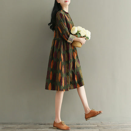 Retro plus size print dress