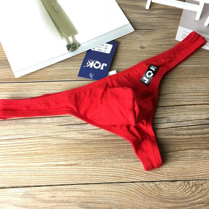 Pants men sports underwear men's cotton sexy no trace T-shaped U convex red low waist young male cotton.