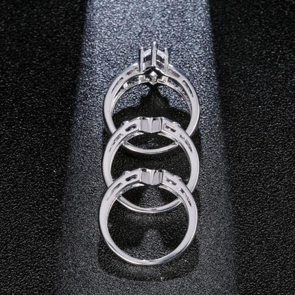 European and American couples combination rings Engagement zircon rings Hot set ring