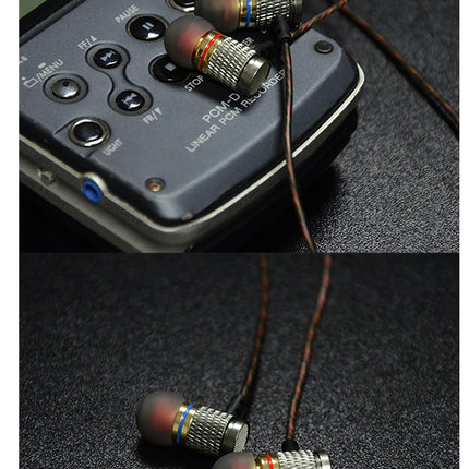 In-ear headphones metal subwoofer headphones mobile music MP3 bass explosion earplugs