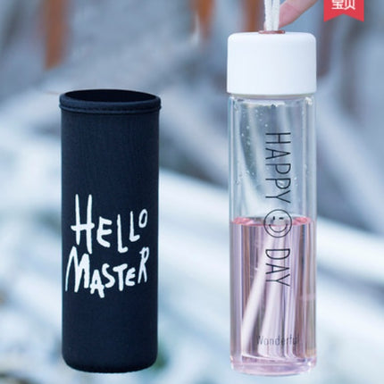 Glasses portable cups kids creative water bottles Korea lovely simple