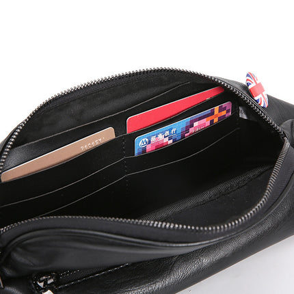 Fashion Leather Young Men's Individual Badge Shoulder Bag Waist Bag