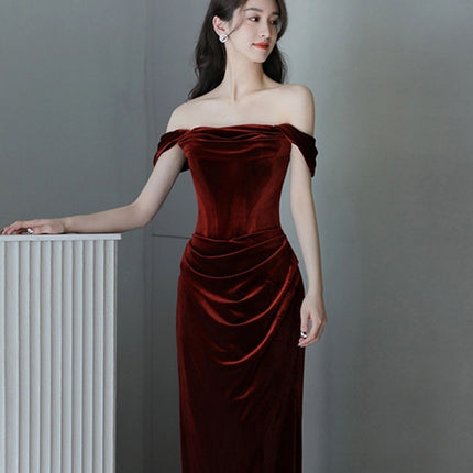 Velvet Niche Fishtail Bride Wedding Engagement Dress