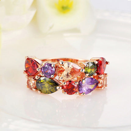 Colored zircon rings