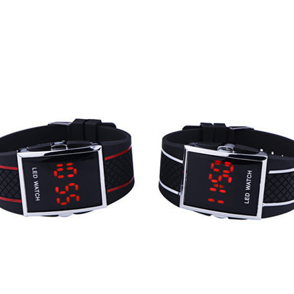 Men Women Casual Unisex White Black LED Digital Sports Wrist Watch Wristwatch Date Clock