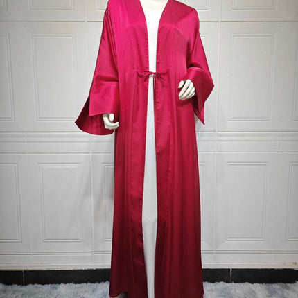 Middle East Muslim Robe Fashion Satin Soft Dress