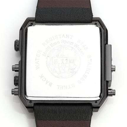 611 date 8145 countdown waterproof backlight luminous double display electronic watch