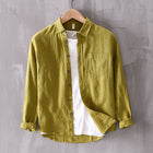 Cotton And Linen Men's Long-sleeved Casual Shirt