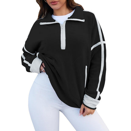 Casual Drawstring Short Loose Mock Neck Sweater