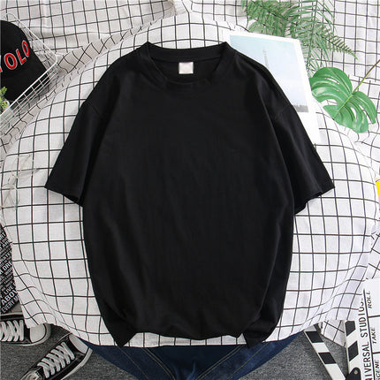 Hong Kong Style Solid Color Short-sleeved T-shirt Men
