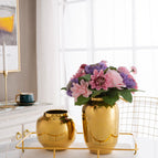 Pair of gold vases