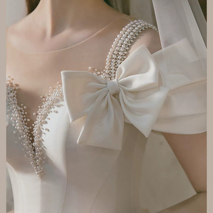New Bride Vintage Satin Wedding Dress