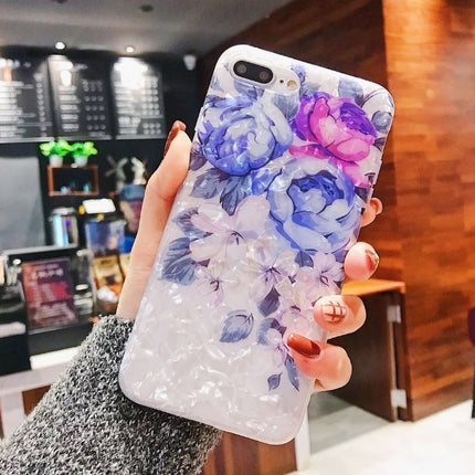 Compatible with Apple, Dream Shell Phone Case For iPhone X XS Max XR Rose Flower Back Cover Cases for iPhone 7 8 6 6s Plus Soft TPU Silicon Capa
