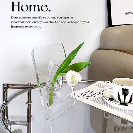 Transparent Acrylic Vase Flower Container Home Homestay Hotel Photo Frame Decoration