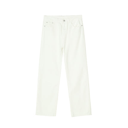 Black And White Basic Simple Jeans Men's Slim Trousers