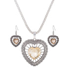 Vintage Crystal Rhinestone Double Heart Set