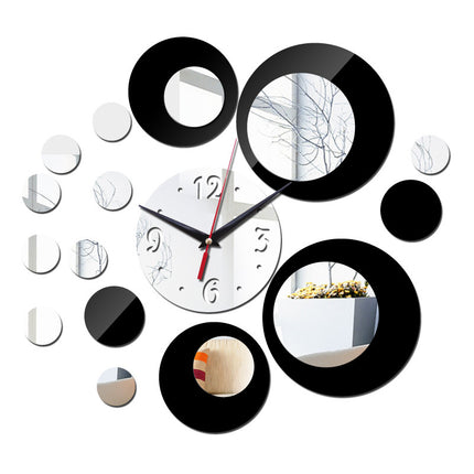 3D Acrylic Digital Mirror Wall Sticker Wall Clock