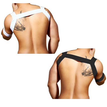 Foreign trade men's sexy suit men's performance bandages sexy elastic bandage short shirt sexy lingerie men