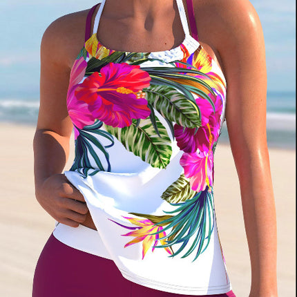 Ladies New Large Flower Split Women's Swimsuit