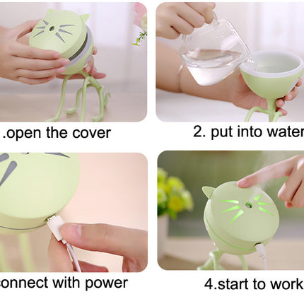 150ML Cat Ultrasonic Humidifier Aromatherapy Diffusers USB Car Air Freshener Home Mini Air Water Air Purifier Led Bulb Diffuser