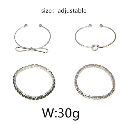 Modyle   Gold Color Crystal Wedding Bracelets Set CZ Stone Heart Bracelets Bangles For Woman