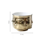 Glazed Black Gold Lips Human Face Ceramic Vase Creative Vase