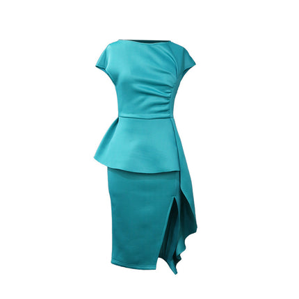 Women's Large Size Dress With Irregular Ruffles
